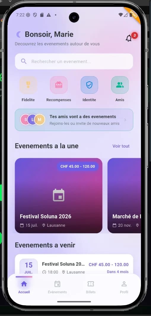 Application mobile de l'événement